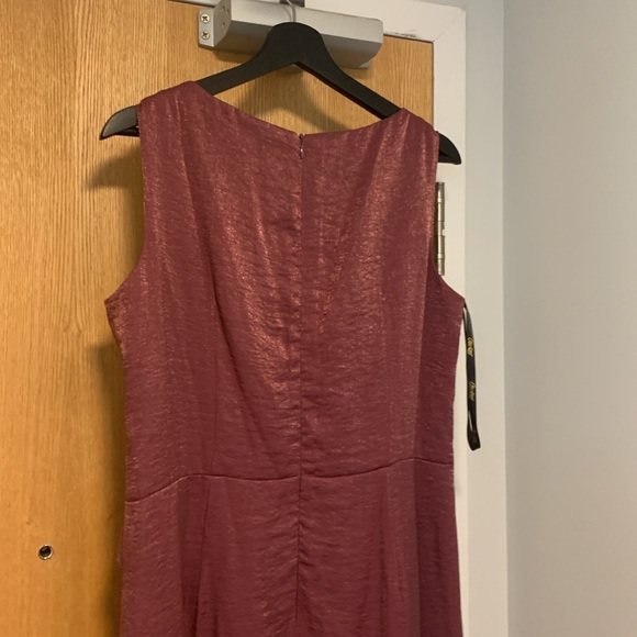 Oblique purple long formal dress with jacket - Picture 6 of 6